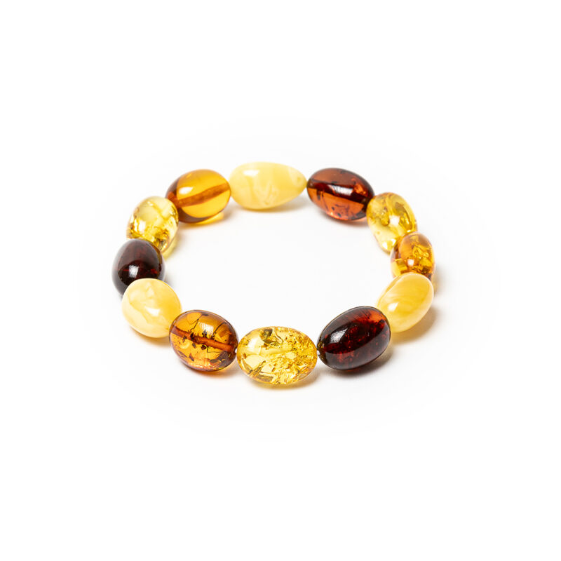 Amber bracelet with olive mix beads - Image 4