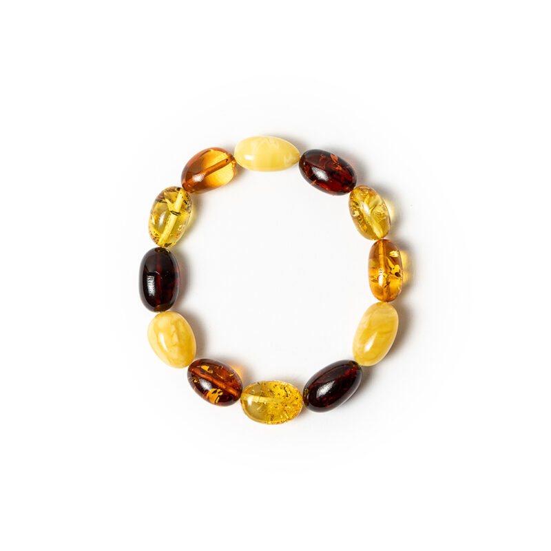 Amber bracelet with olive mix beads - Image 3