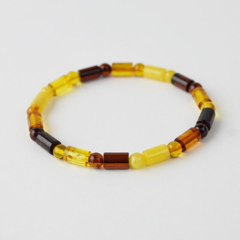 Mix amber bracelet barrels round beads