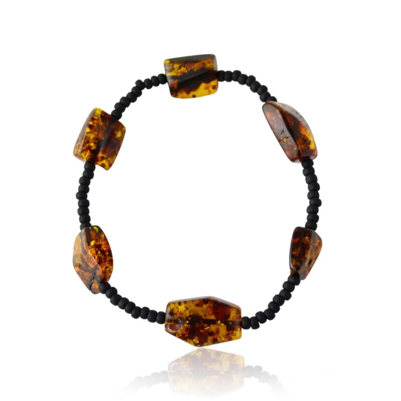 Amber bracelet green with screw clasp