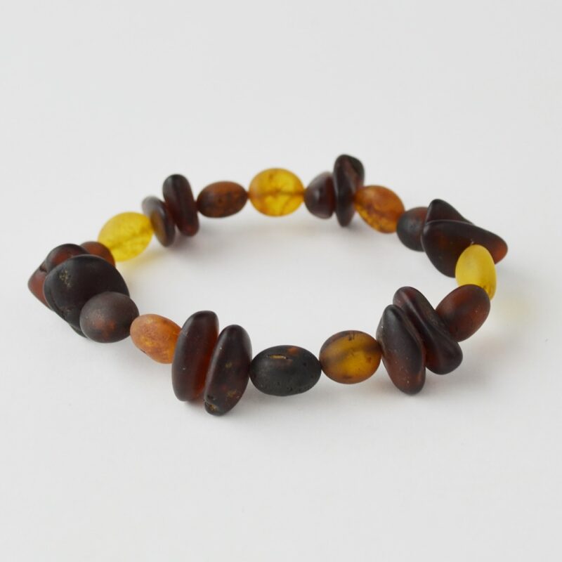 Multicolor Baltic amber beads bracelet