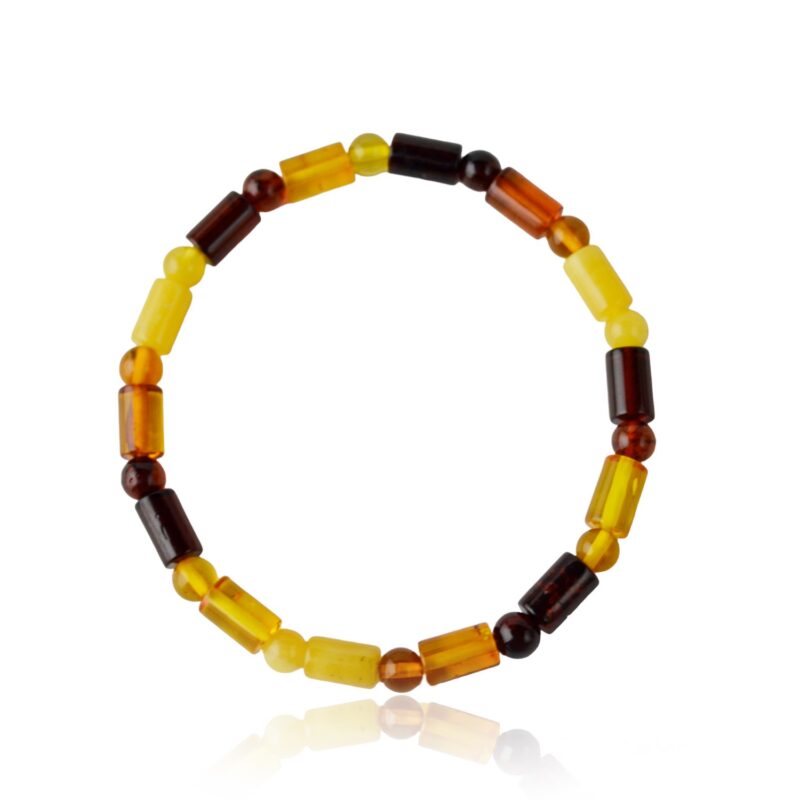 Mix amber bracelet barrels round beads - Image 3