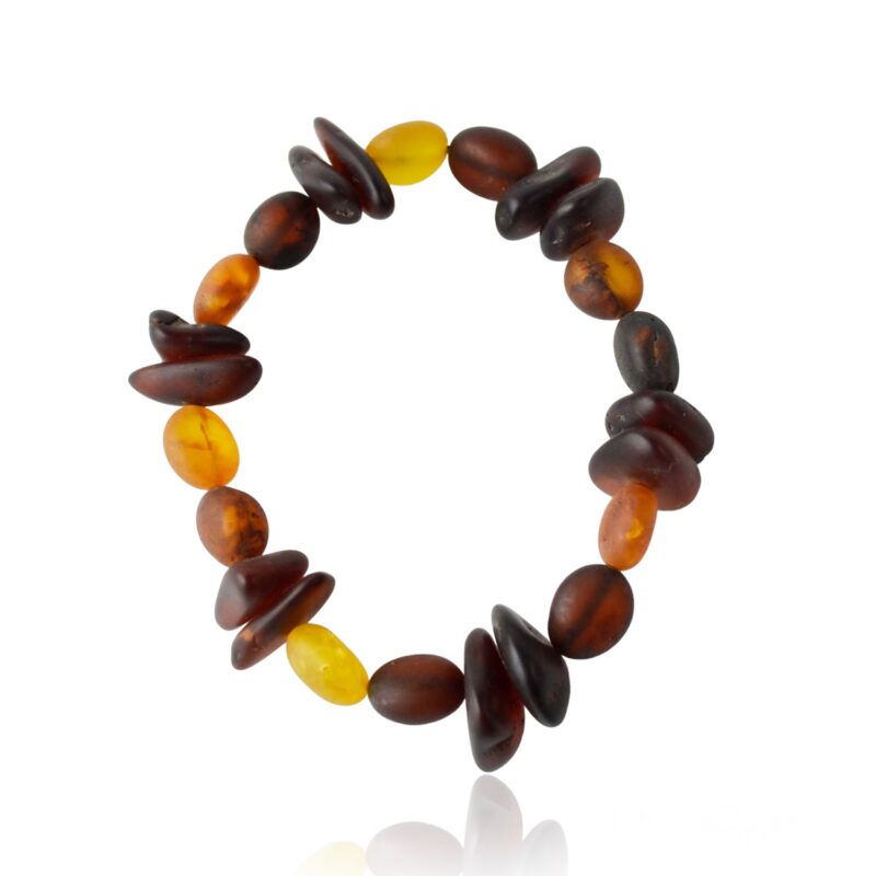 Multicolor Baltic amber beads bracelet - Image 3