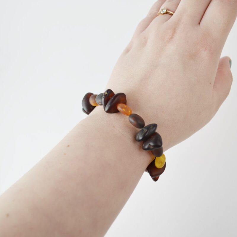 Multicolor Baltic amber beads bracelet - Image 4