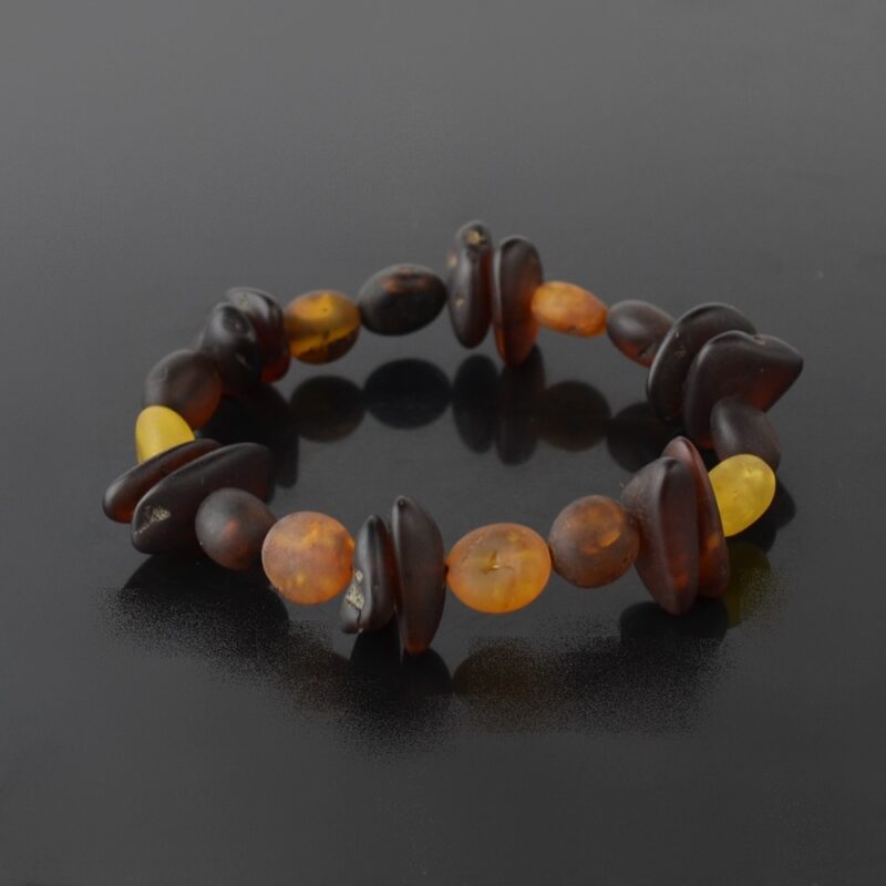 Multicolor Baltic amber beads bracelet - Image 5