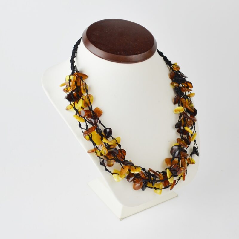 Baltic amber necklace polished chips string