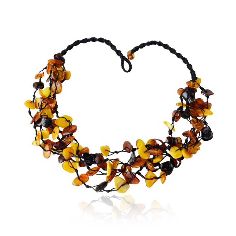 Baltic amber necklace polished chips string - Image 4