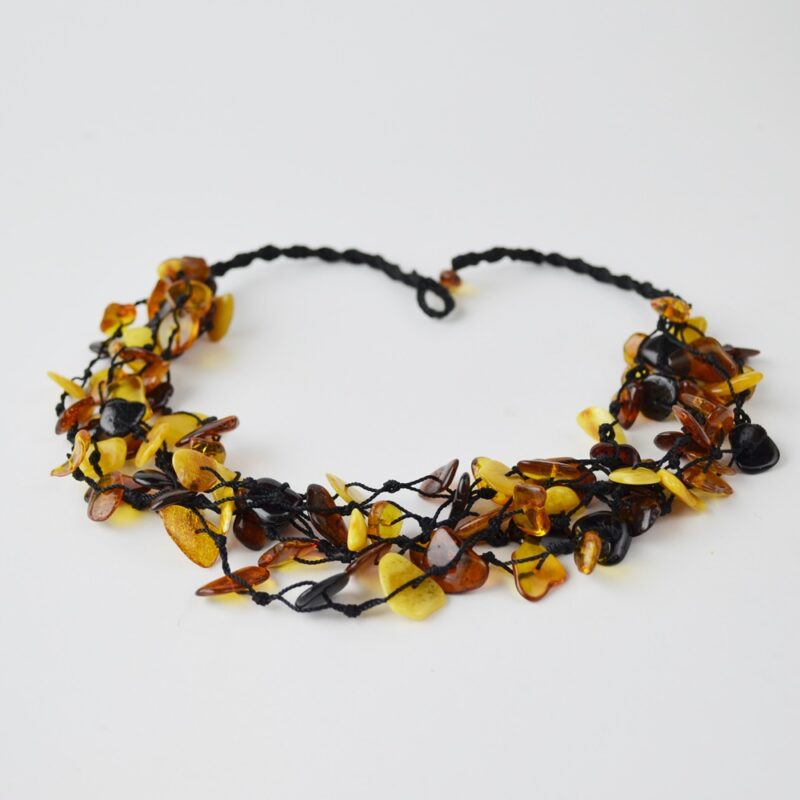 Baltic amber necklace polished chips string - Image 5