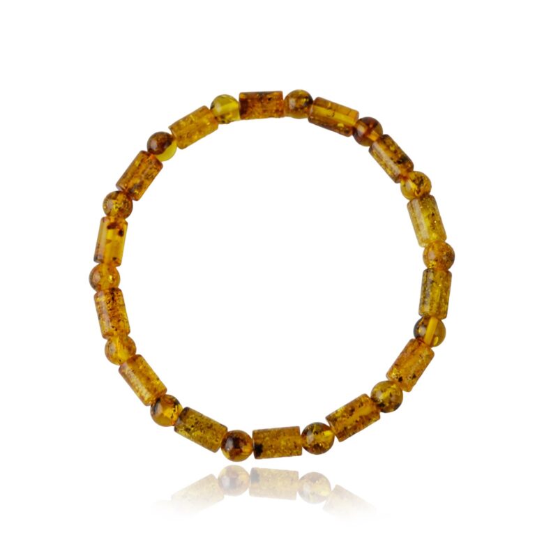 Light green Barrels round amber bracelet - Image 3