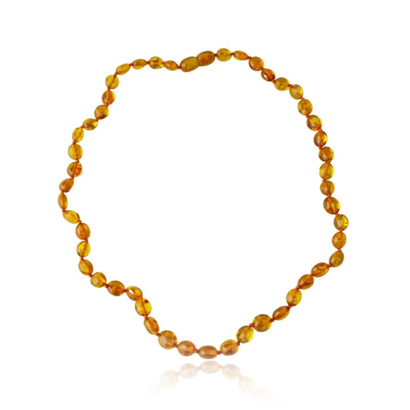 Cognac olive shape amber necklace - Image 4