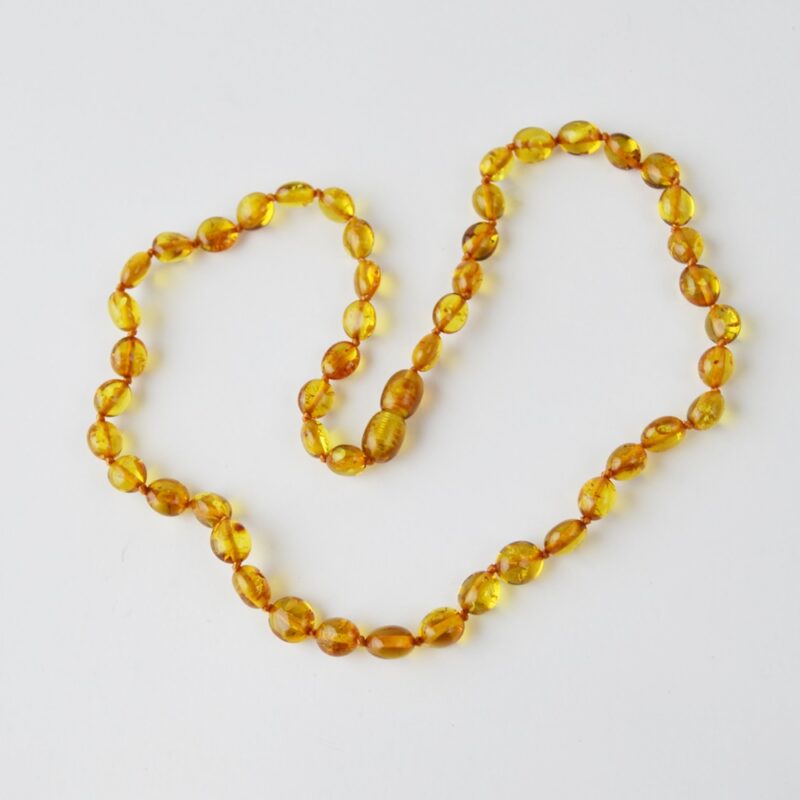 Cognac olive shape amber necklace - Image 2