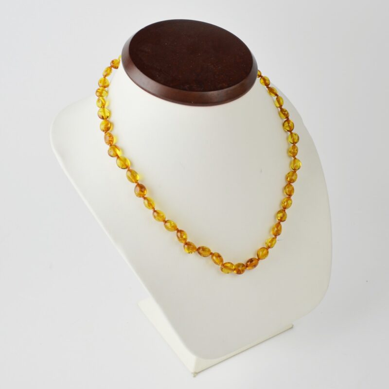 Cognac olive shape amber necklace