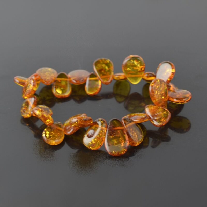 dark cognac drop shaped amber bracelet (LEA07) - Image 4