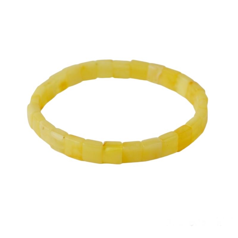 Matt amber bracelet flat cube beads - Image 4