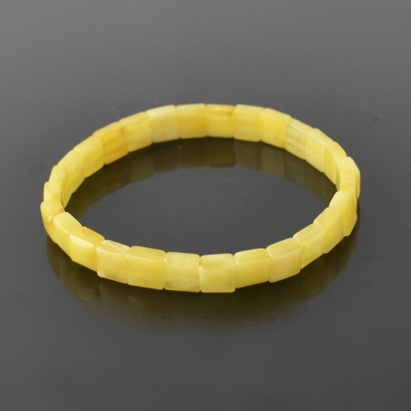 Matt amber bracelet flat cube beads - Image 5