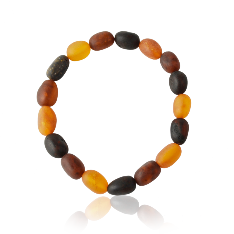 Multi color olive amber beads bracelet - Image 3