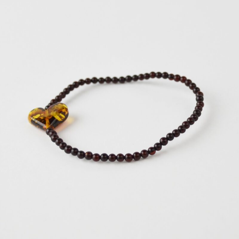 Amber bracelet with heart pendant - Image 4