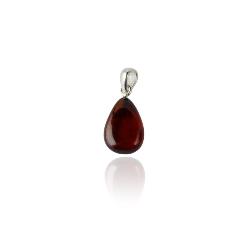 Cherry Color Drop Shape Amber Earrings & Pendant - Image 2