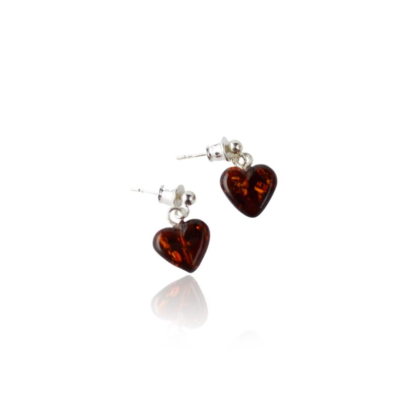 Heart Shape Baltic Amber Earrings & Pendant