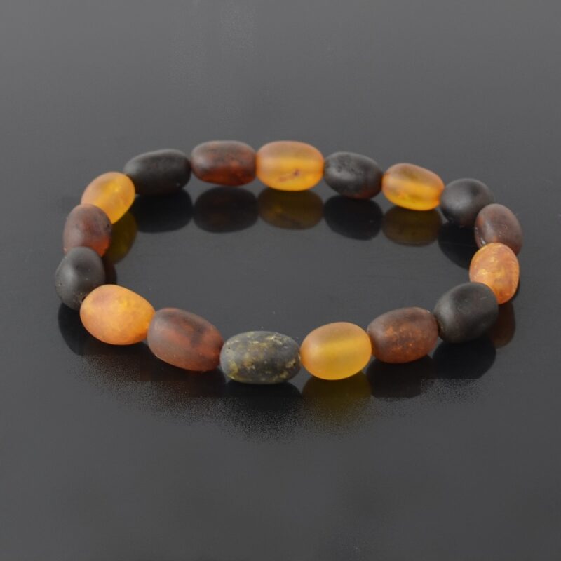 Multi color olive amber beads bracelet - Image 5