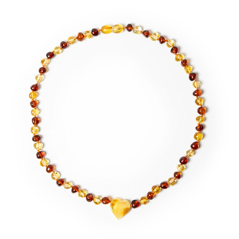 Decorative children's beads made of natural amber