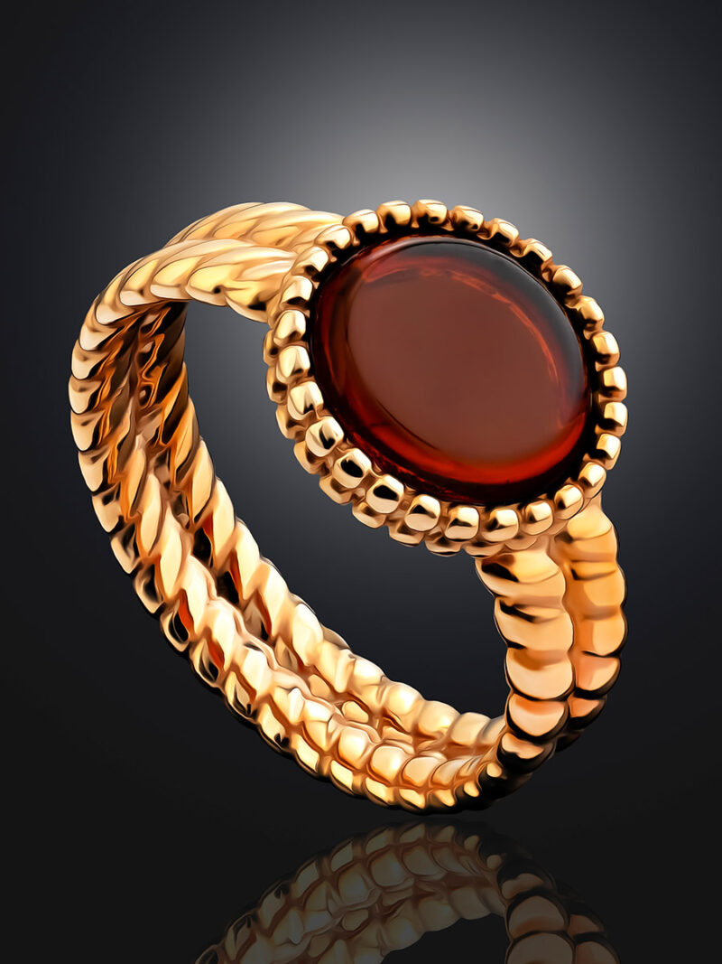 Beautiful stylish ring Palestrina made of amber 15.5 - Image 4