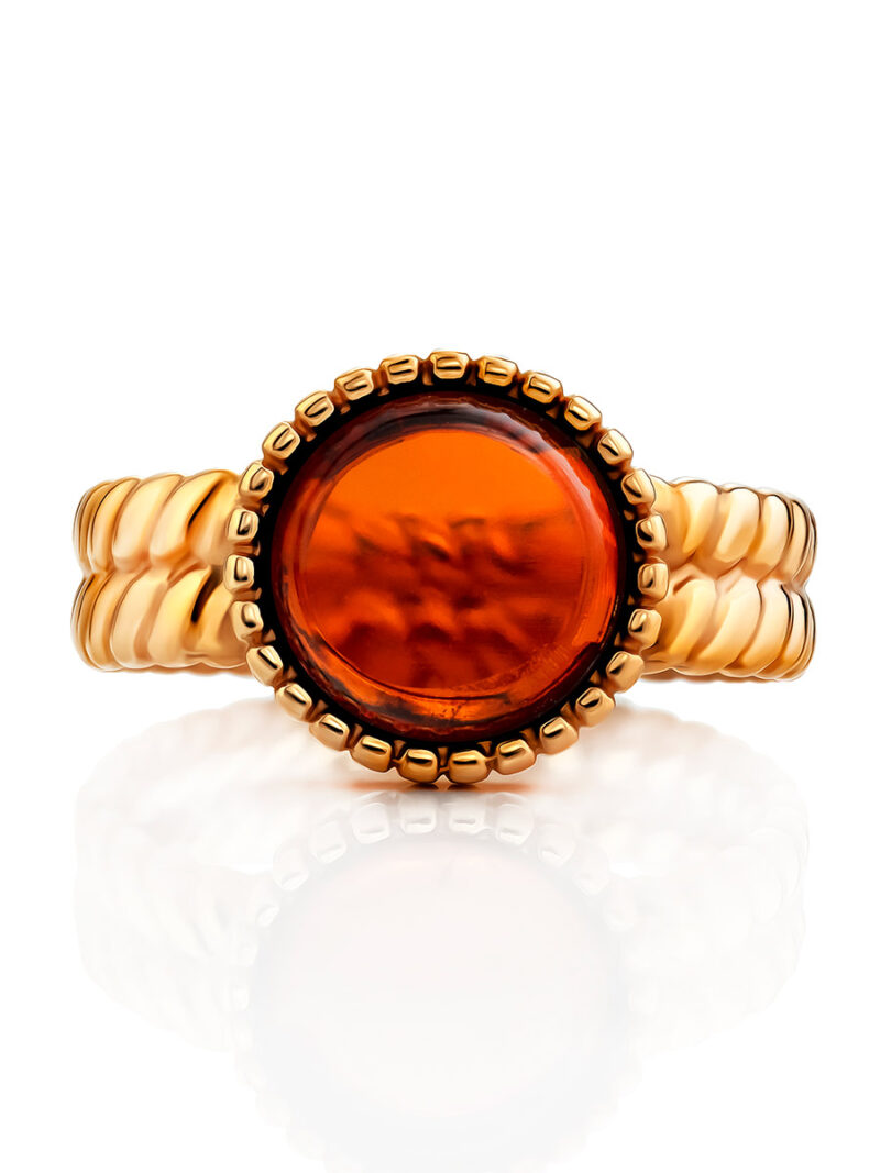 Beautiful stylish ring Palestrina made of amber 15.5