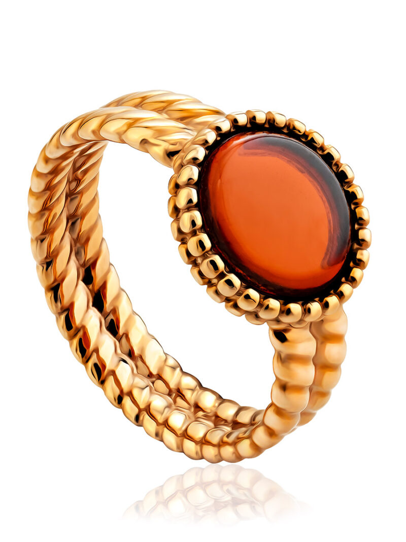 Beautiful stylish ring Palestrina made of amber 15.5 - Image 2