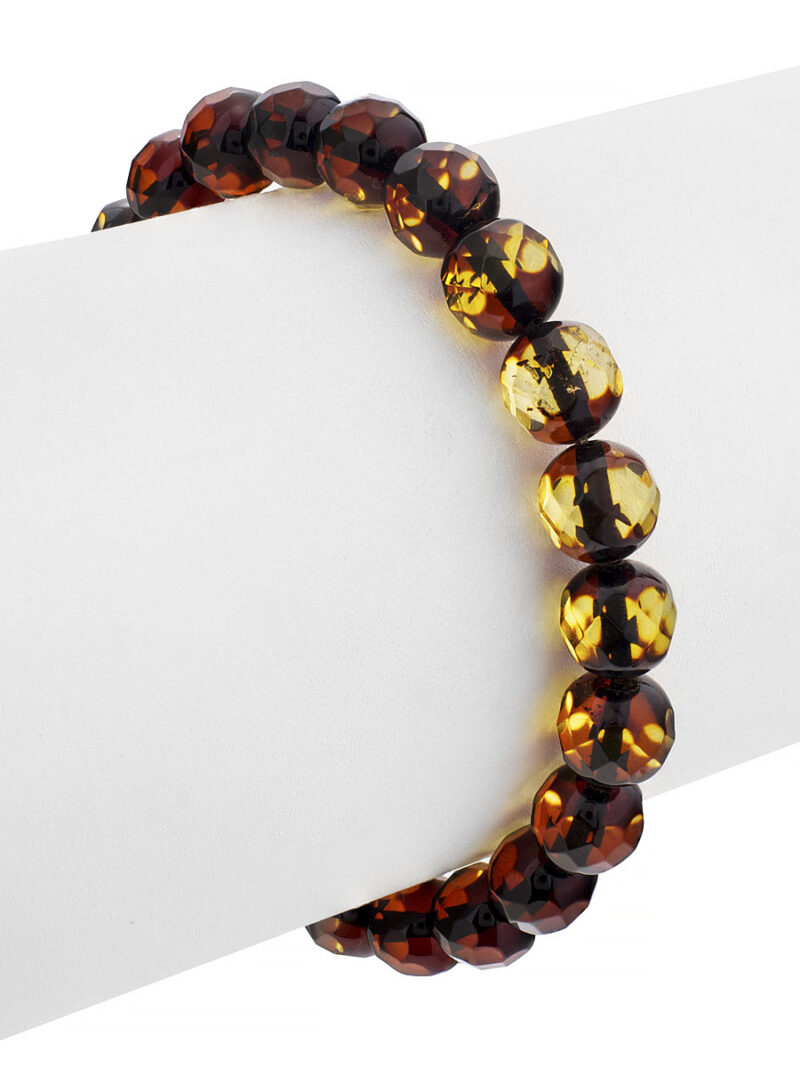 Bracelet made of natural solid amber Caramel diamond iridescent - Image 3