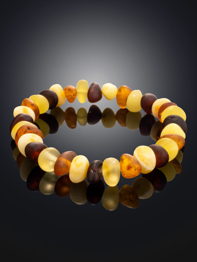 Baby's bracelet made of natural Baltic amber with soft polishing - Image 2