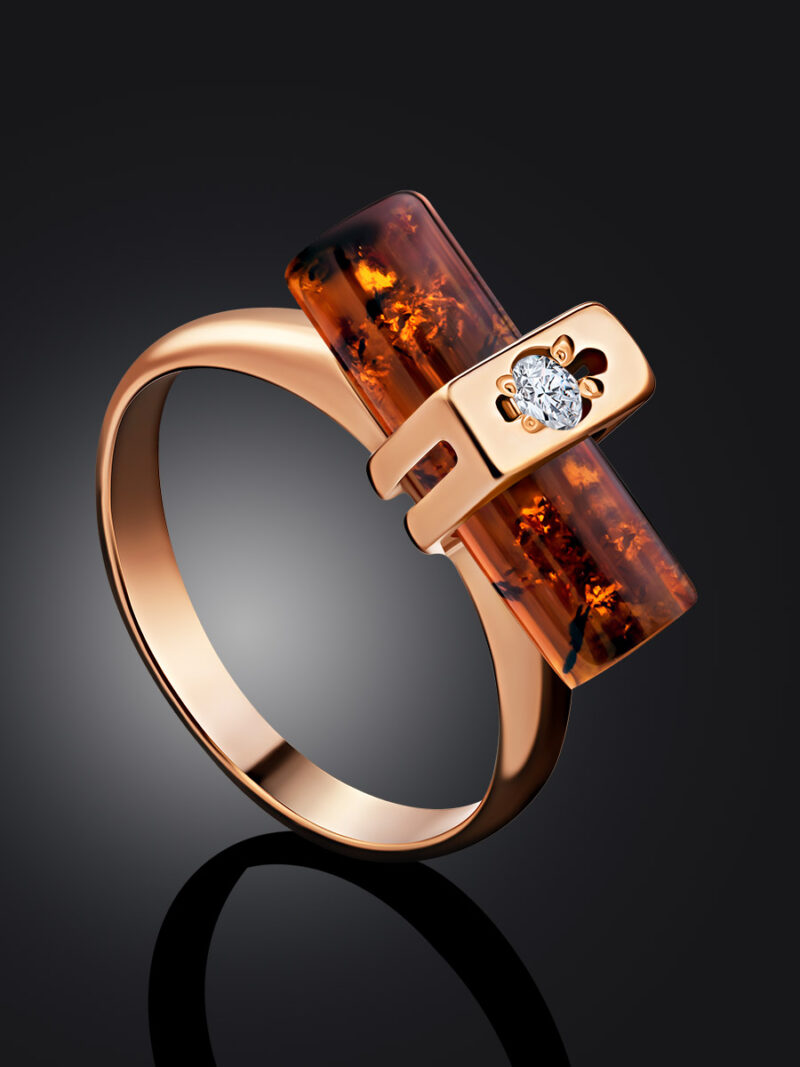 Delicate and stylish ring Scandinavia made of amber 21 - Image 4