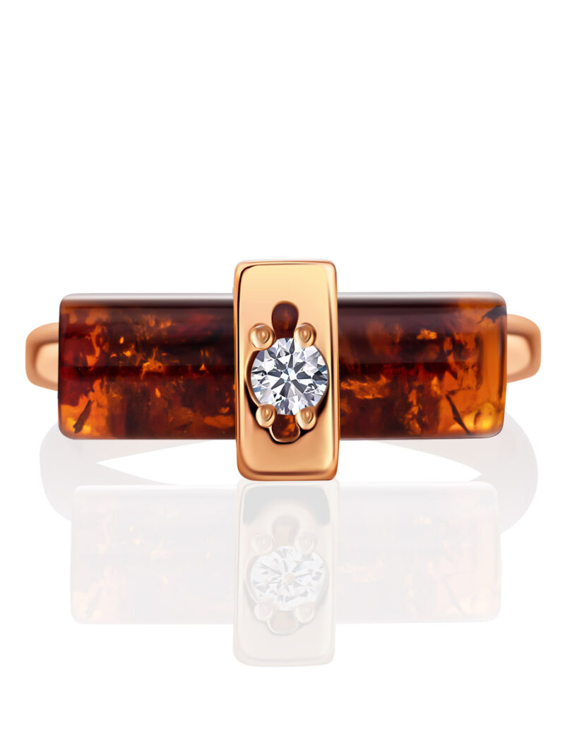 Delicate and stylish ring Scandinavia made of amber 21