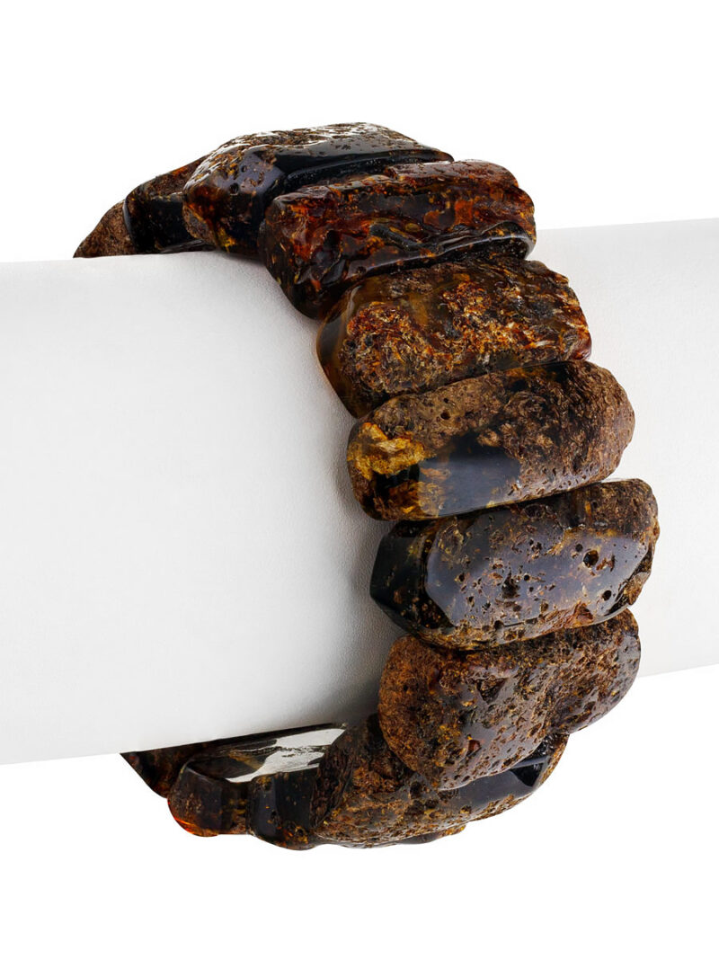 Flat bracelet with a healing effect made of dark amber Pompeii - Image 2