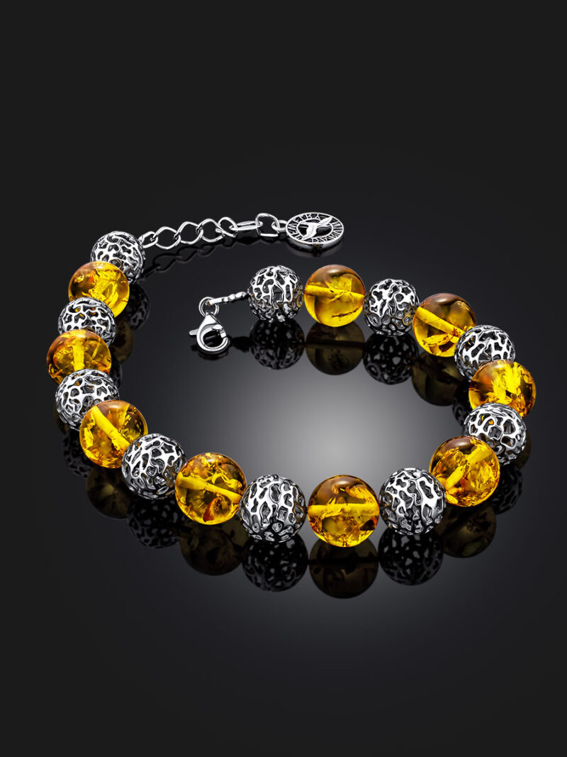 Openwork bracelet Aphrodite with molded lemon amber - Image 4