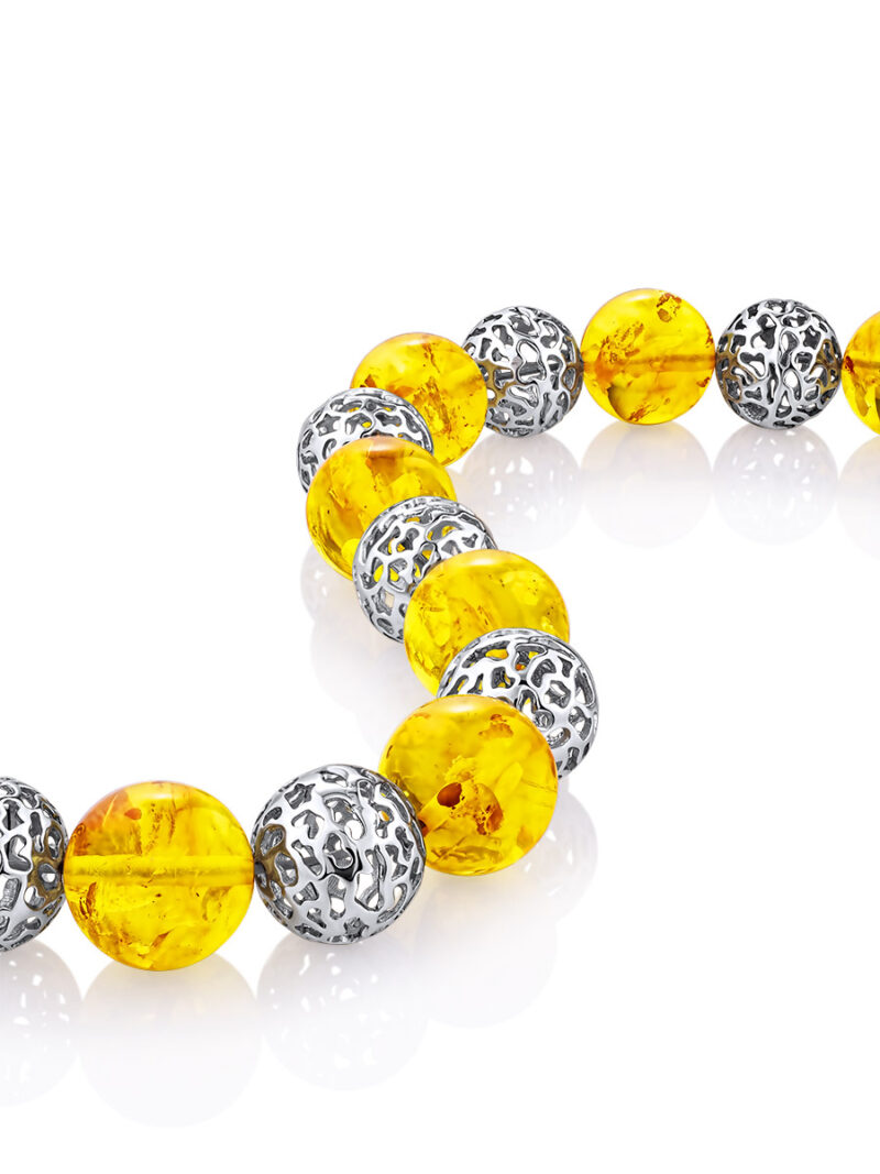 Openwork bracelet Aphrodite with molded lemon amber - Image 3