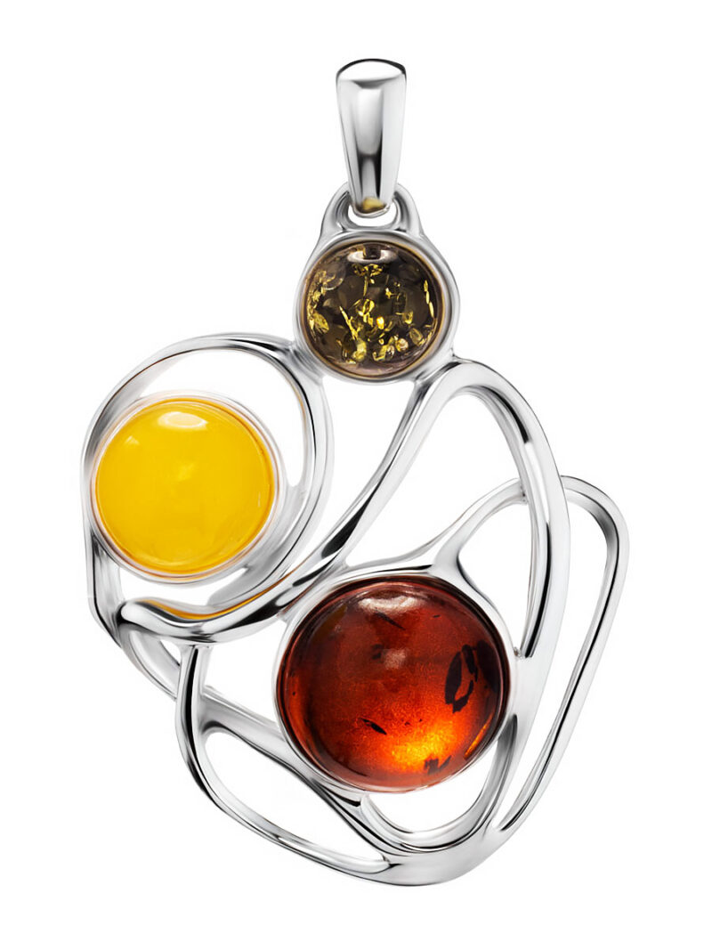 Original pendant made of multi-colored amber Portofino