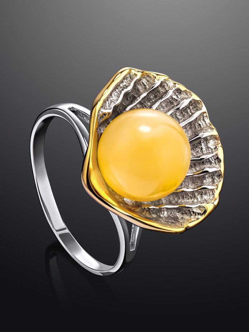 Original ring Shell with amber 20 - Image 3