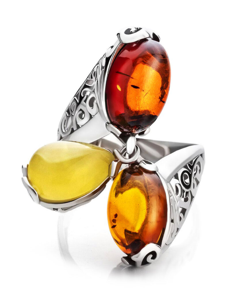 Original ring with natural Baltic amber Casablanca 17 - Image 4