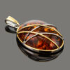 Pendant Meridian made of natural Baltic amber in a rich cognac color - Image 3