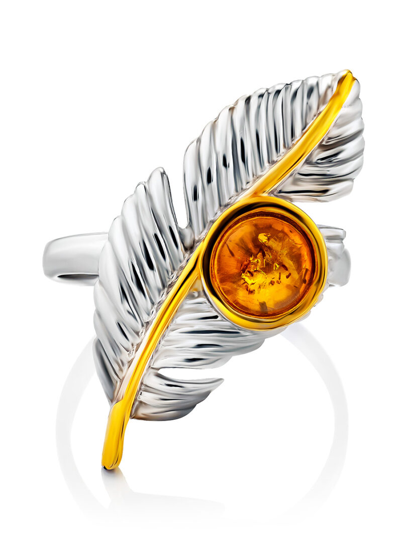 Ring Peacock with amber 18 - Image 3