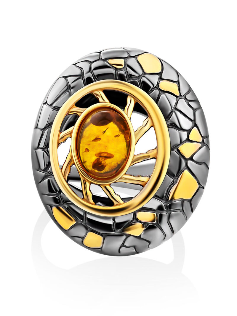 Spectacular large ring Donatella made of natural amber 17 - Image 4