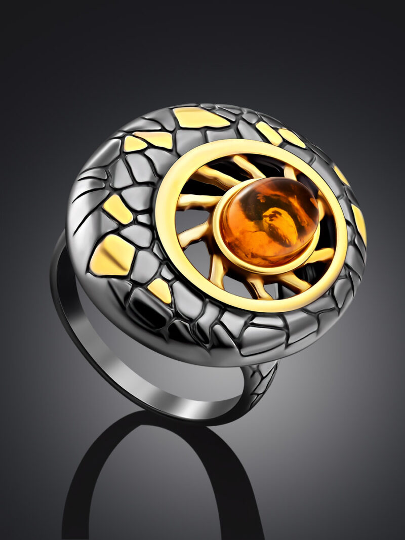 Spectacular large ring Donatella made of natural amber 17 - Image 2