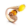 Spectacular ring with natural amber in two shades Casablanca 17 - Image 5