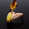 Spectacular ring with natural amber in two shades Casablanca 17 - Image 2