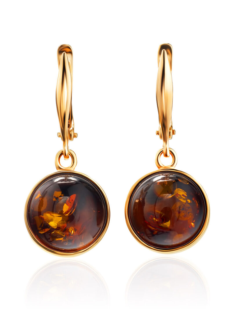 Unusual two-color amber earrings Sorbonne