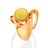 Volumetric gold-plated ring with honey-colored amber Mavericks 17 - Image 3
