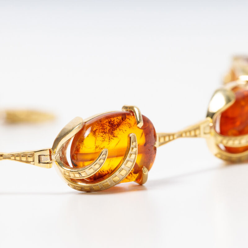 Gold plated bracelet with amber stones made at Cara jewellery - Image 3