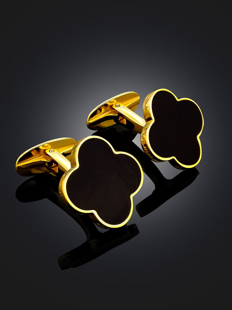 Bright cufflinks Monaco with dark cherry amber - Image 3