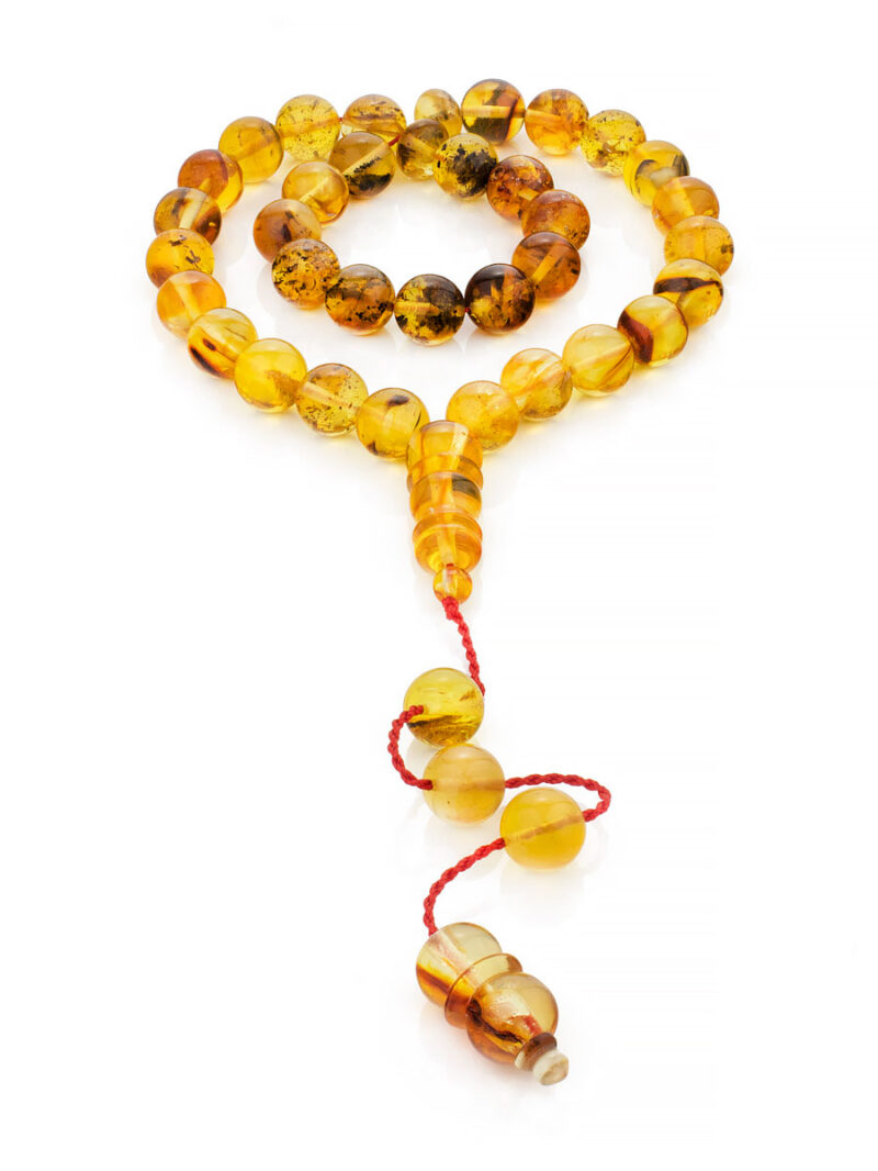 Muslim rosary made of 33 ball beads made of natural Baltic textured amber - Image 4