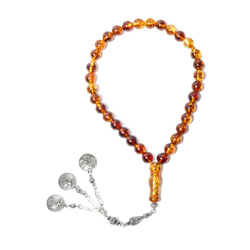 Pressed Baltic Amber rosary from Lithuania weight